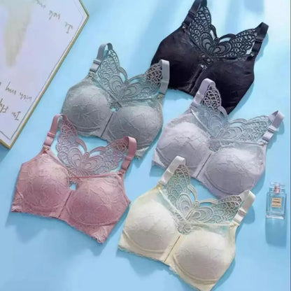 Front Button Type Gathering Anti-Sagging Beautiful Back Bra Big Breasts Look Small Pluss Size 100kg Receiving Breasts Underwear