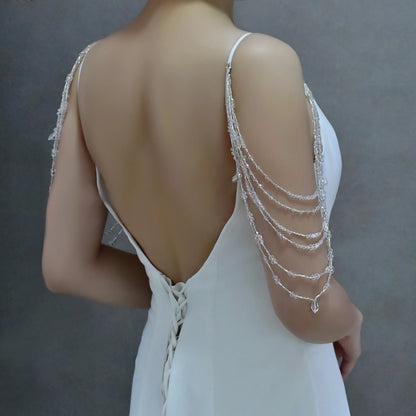 Jewelry Bride Wedding Accessories Crystal Tassel Pendant Necklace Women's Bolero Shawl Dress Shoulder Decoration SG04