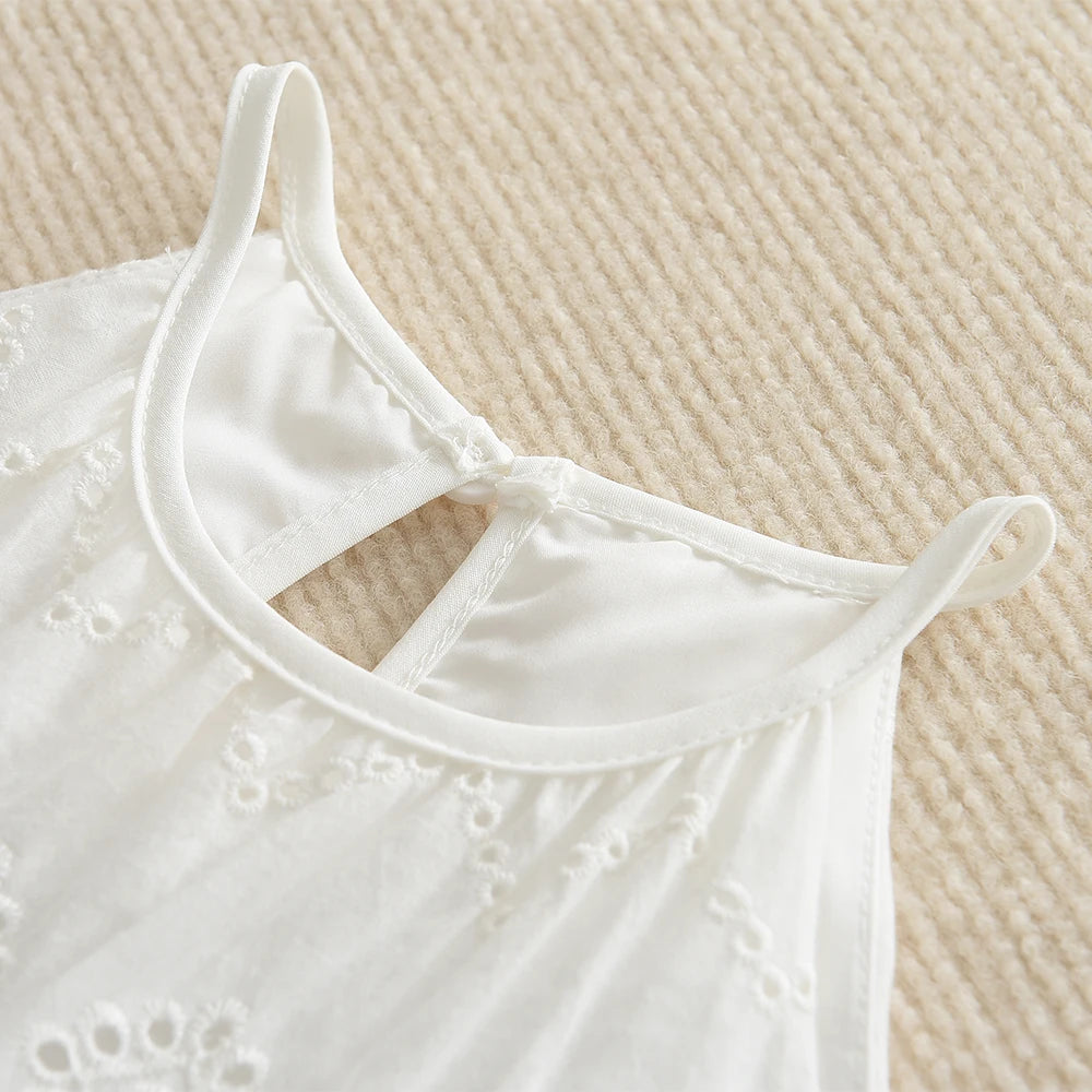 Girl Summer New Fashion Cute Solid A-Line Slip Dress 1 Pc Children Daily Casual Party Clothes 2-7 Years