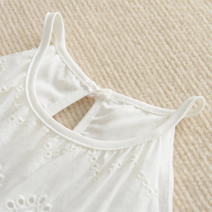 Girl Summer New Fashion Cute Solid A-Line Slip Dress 1 Pc Children Daily Casual Party Clothes 2-7 Years