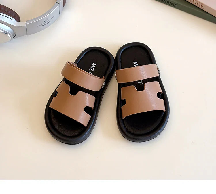 Fashion Spring Child Sandal Summer New Shoe Boy Girl Slippers Soft Bottom Non-slip Kid Shoes Baby Velcro Beach Sandal Slippers
