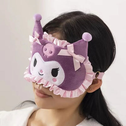 Sanrio Plush Eye Mask Kuromi Cinnamoroll Sleeping Blackout Blindfold Melody Anime Lunch Break Eyeshade Ladies Protection