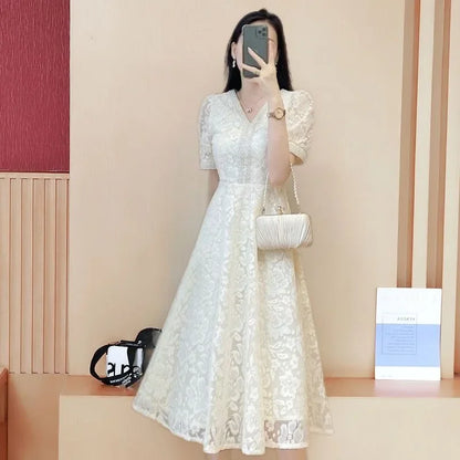 Women's Dress White Female Dresses Formal Occasion Midi Soft One-piece New in On Promotion Elegant Chic Fashion Summer 2025 Xxl