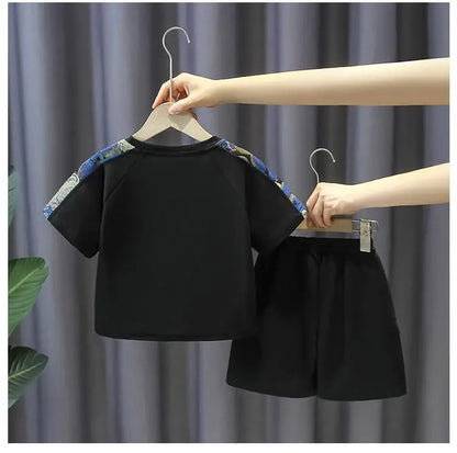 Summer Baby Boy Clothes Set Children Girls Fashion Bear Printed T-shirts and Shorts 2pcs Suit Kid Casual Top Bottom Outfiots