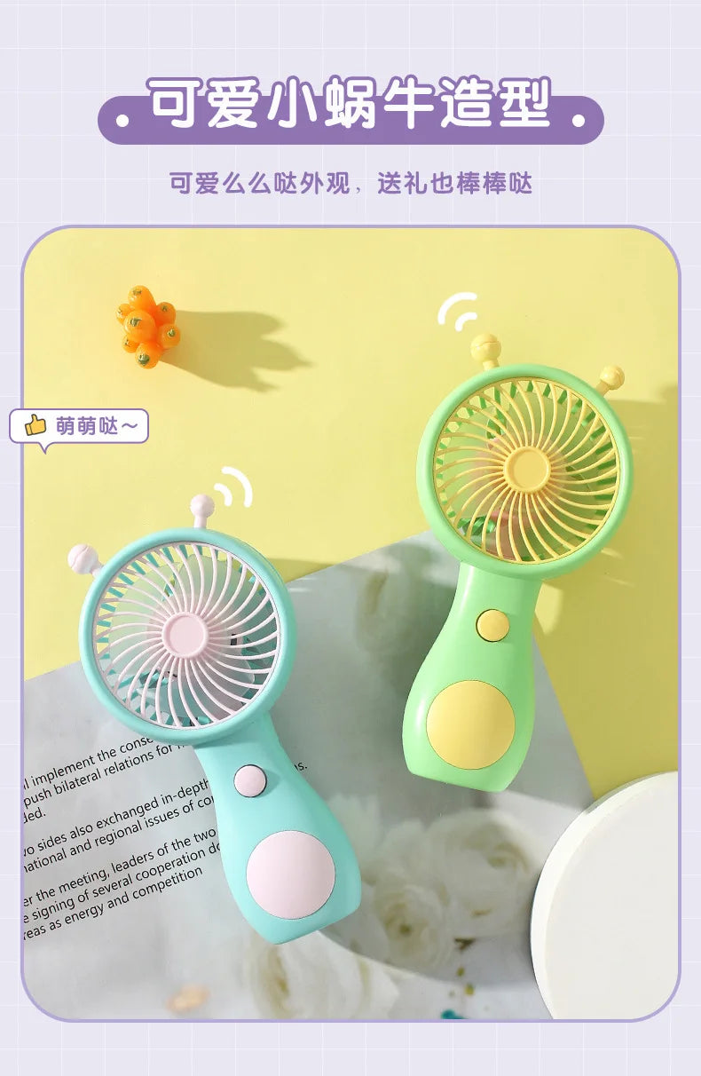 Portable Handheld Fans USB Charging Cartoon Desktop Mini Fan Fisherman Student Summer Outdoor Climbing Fishing Tools Fans