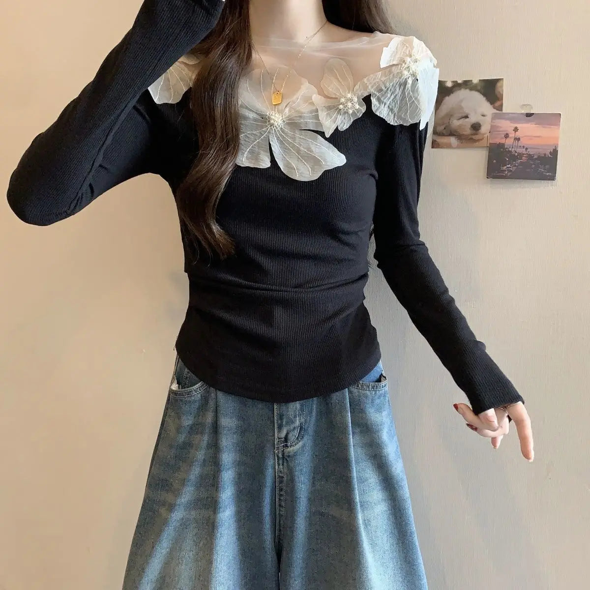 Sexy Patchwork Slim T Shirts Spring Autumn New Long Sleeve Off Shoulder Solid Temperament Tops High Street Fashion Women Clothes