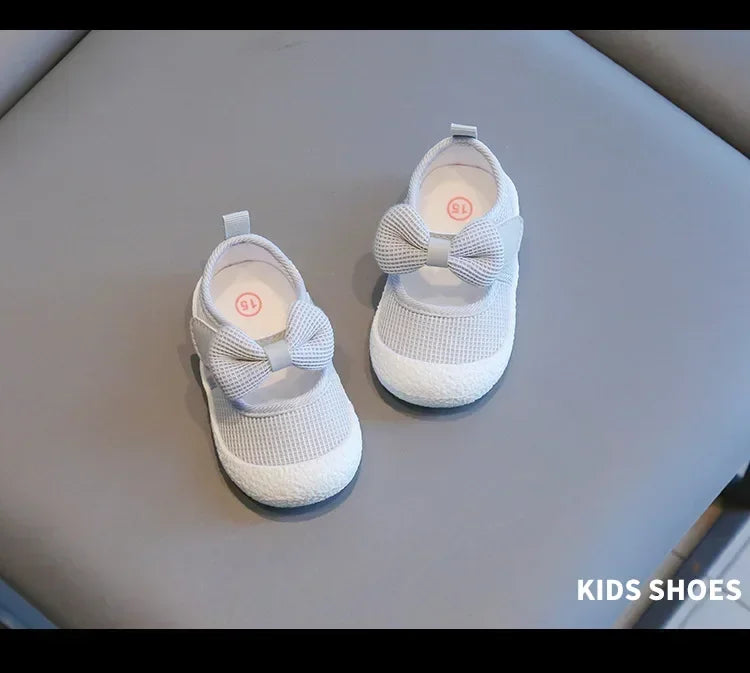 Kids Shoes  Baby Girl Walking Shoes with Breathable and Non Slip Mesh Bow Princess Shoes with Non Slip Soft Soles