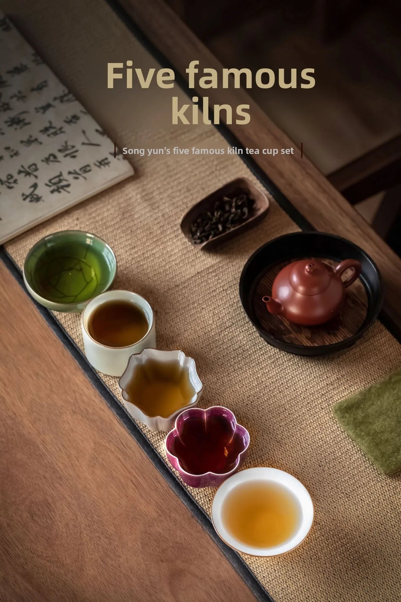 5 Famous Kilns Master Cup Tea Cup Set Kung Fu Tea Ware Tea Bowl Gift Box Home Ceramic Tea Tasting Cup Souvenir