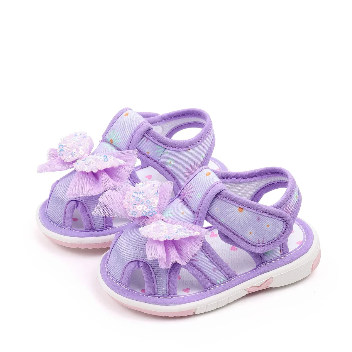 Baby Girls Baby Girls First Walking Indoor Outdoor Toddler Shoes With Squeaky Beautiful Design And Soft TPR Sole