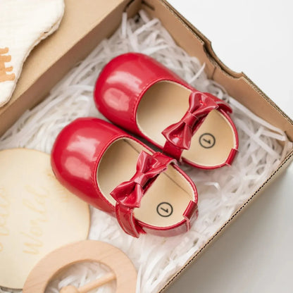 Baby Girls Shoes Bowknot Princess Dress Shoes PU Anti-slip Soft Sole Infant First Walkers Newborn Crib Baby Shoes