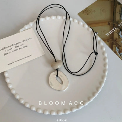 New Irregular Pendant Necklace for Women Exquisite Simple Rope Chain Long Necklace Adjustable Casual Versatile Accessories Gifts