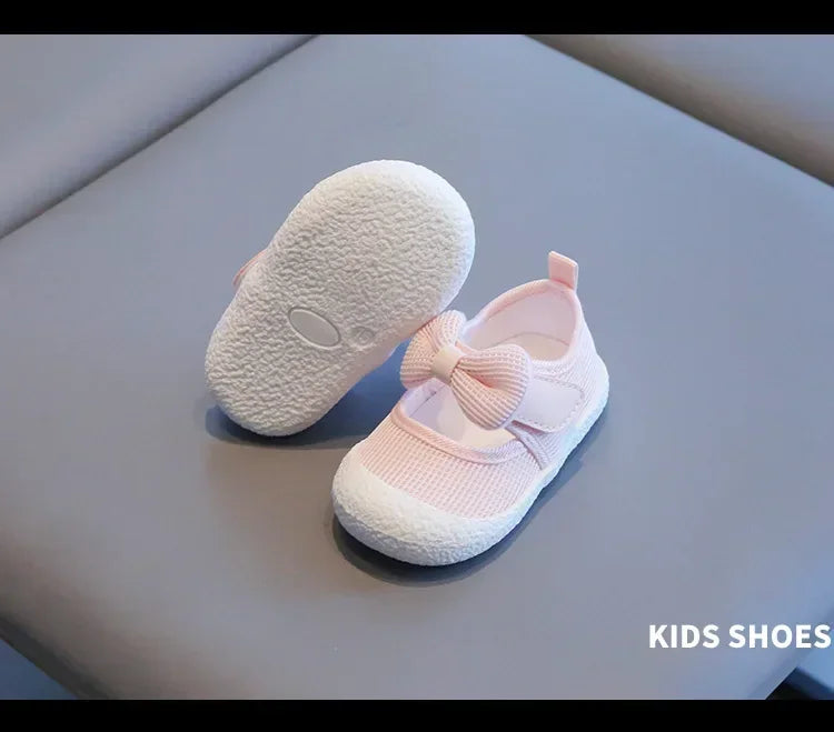 Kids Shoes  Baby Girl Walking Shoes with Breathable and Non Slip Mesh Bow Princess Shoes with Non Slip Soft Soles