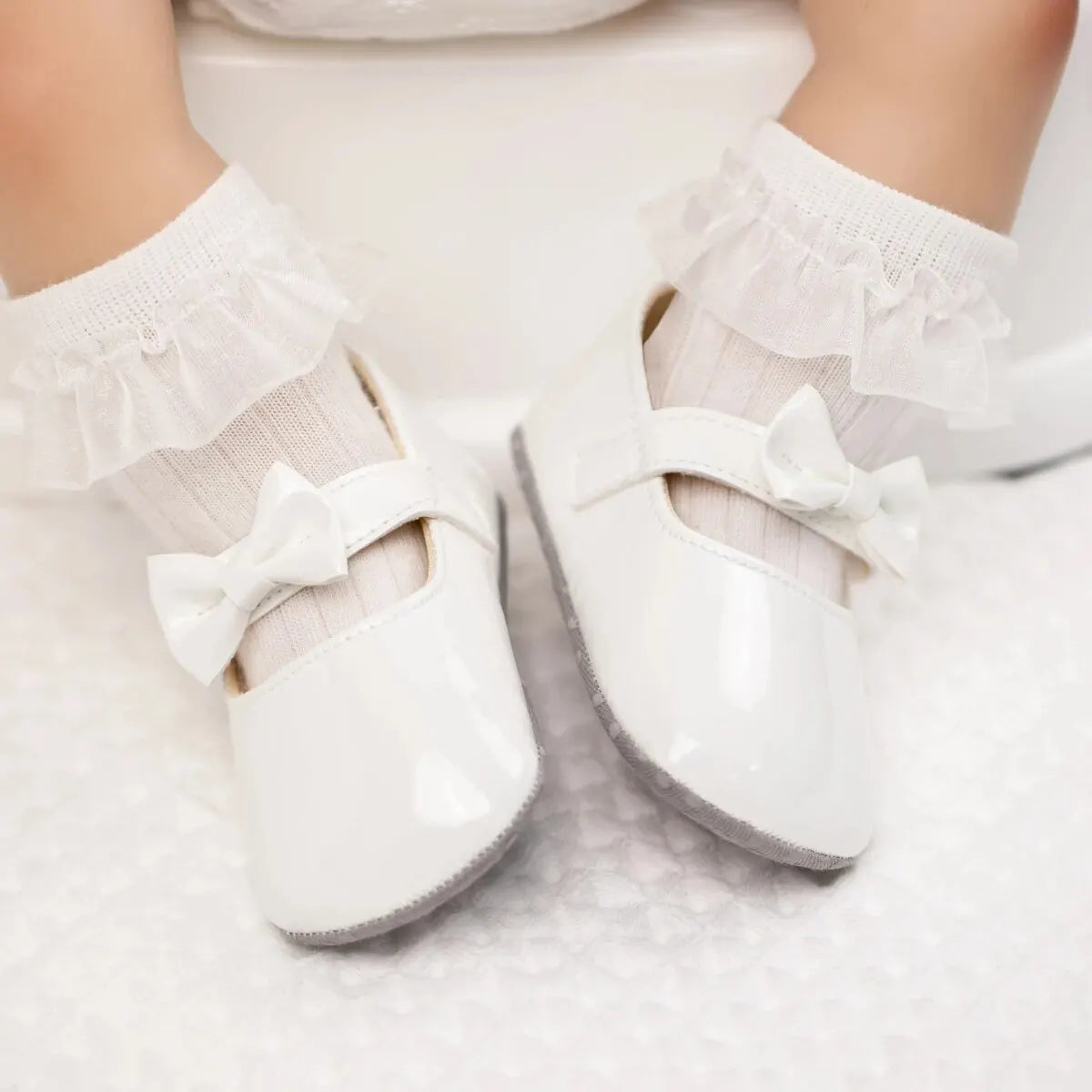 Baby Girls Shoes Bowknot Princess Dress Shoes PU Anti-slip Soft Sole Infant First Walkers Newborn Crib Baby Shoes