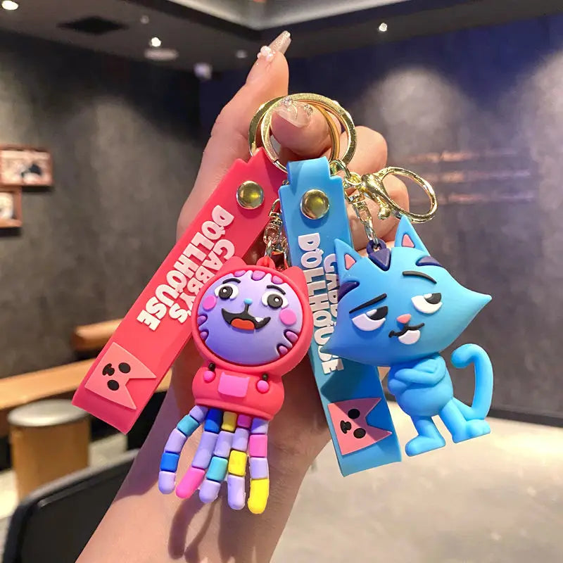 Cat Keychain Accessories For Bag Charms Doll Keyring Women Gabbys Dollhouse Car Key Chain Llaveros Anime Gato Jewelry Wholesale