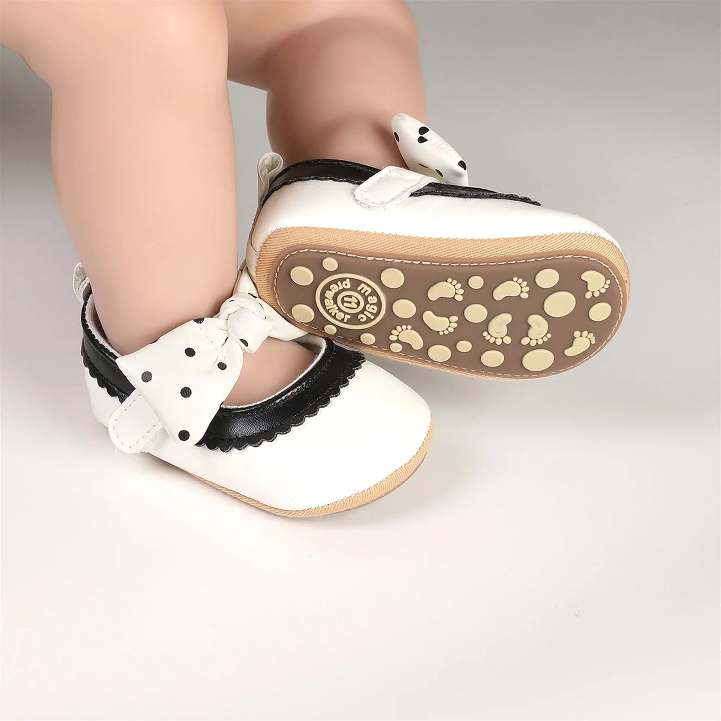 Lioraitiin Toddler Baby Girls Princess Shoes Soft Bow Non-slip Bottom First Walker Shoes Shoes