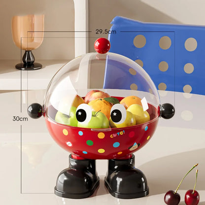 Large Capacity Snack Fruit Plate High Foot Design Thickened Kitchen Dish Rack Cartoon Plastic Tea Table Plate Party Serving