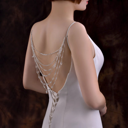 Jewelry Bride Wedding Accessories Crystal Tassel Pendant Necklace Women's Bolero Shawl Dress Shoulder Decoration SG04