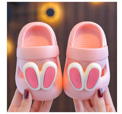 New Summer Children Sandals Kids Cartoon Rabbit Slippers Toddler Boys Girls Soft Sole Shoes Anti-Slip Indoor Bathing Slippers
