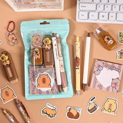 Cute Kapibala Stationery Set Birthday Present Children Student Back To School Gift Study  Supplies Kawaii Kids Prize Gift