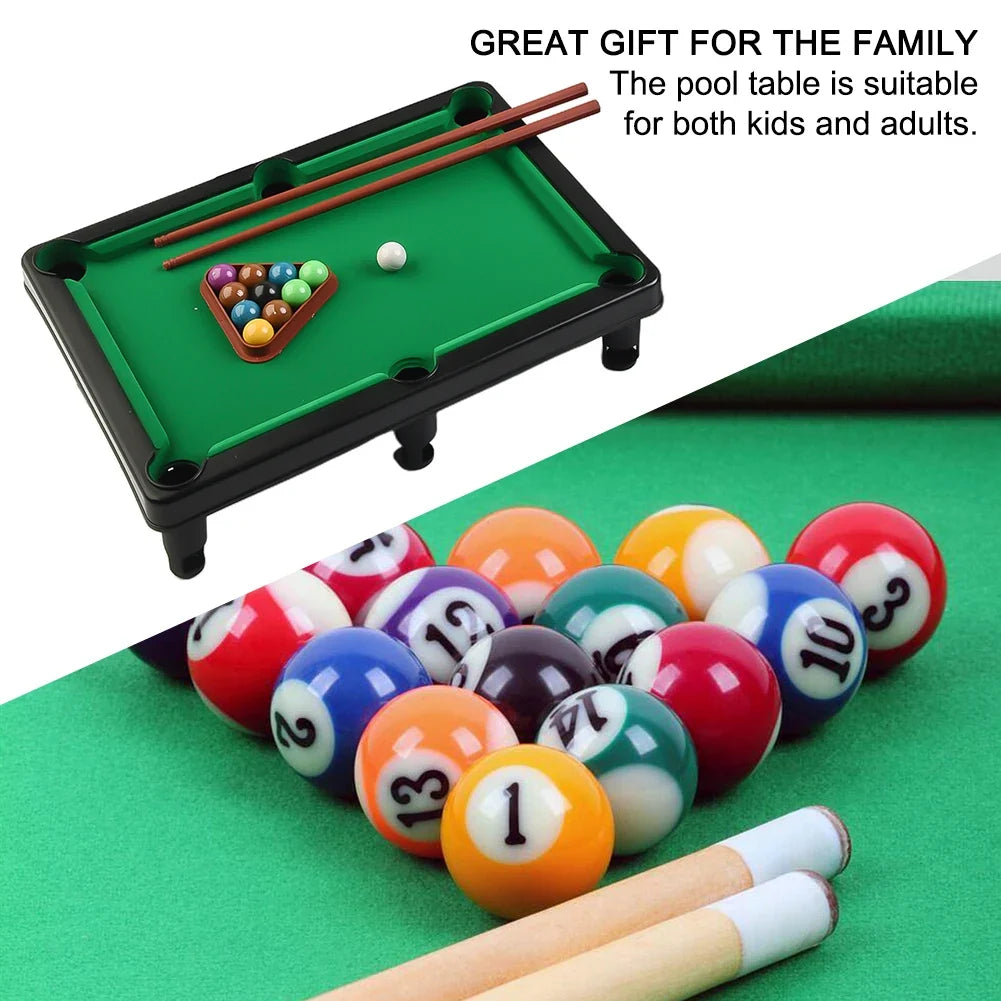 Pool Table Playset Top Game Table Cue Ball Tripod For Kids Adults Portable Interactive Stress Relief Family Fun Entertainment