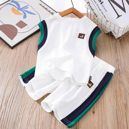 Toddler Kids Sleeveless Vest+Shorts 2PCS/Set Baby Boy Summer Casual Sport Outfit Fashion Children Clothing6-14Y