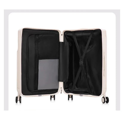 Front Opening Wide Handle Suitcase 20 inches Carry-on Cabin Suitcase Multifunctional Travel Luggage Zipper Aluminum Frame