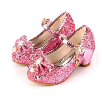 Children's Shoes  Princess Shoes Girl's Fashion Sandals Crystal Princess Shoes Blue Pink Silver