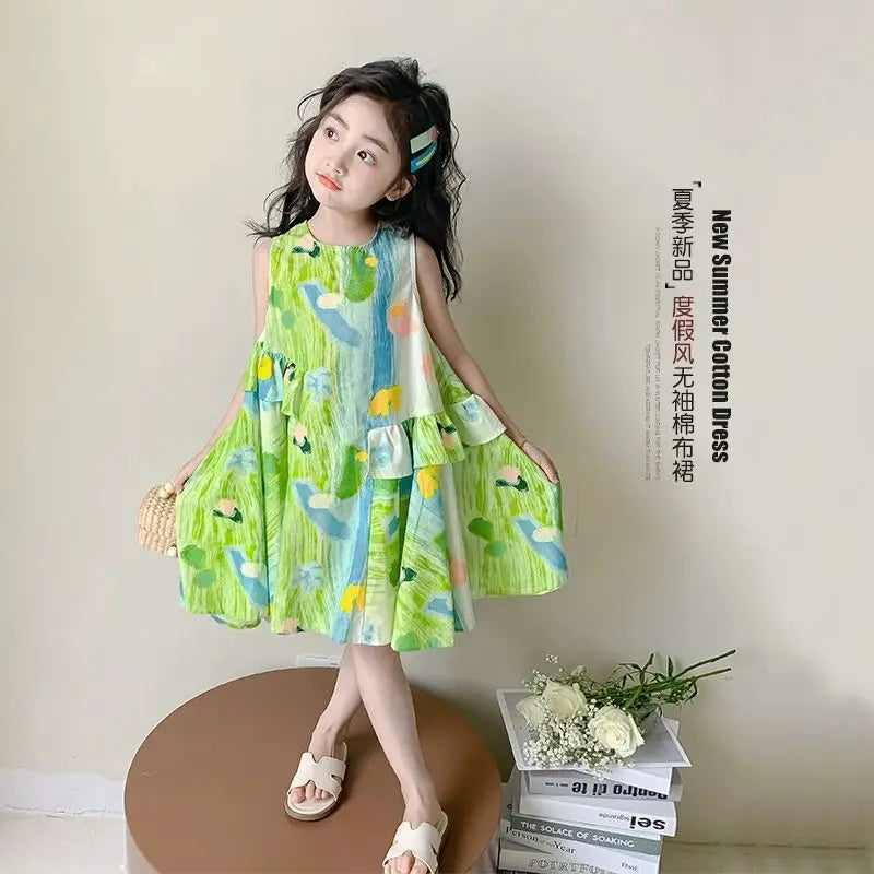 Girl's Summer Dress New Beach Dress for Summer