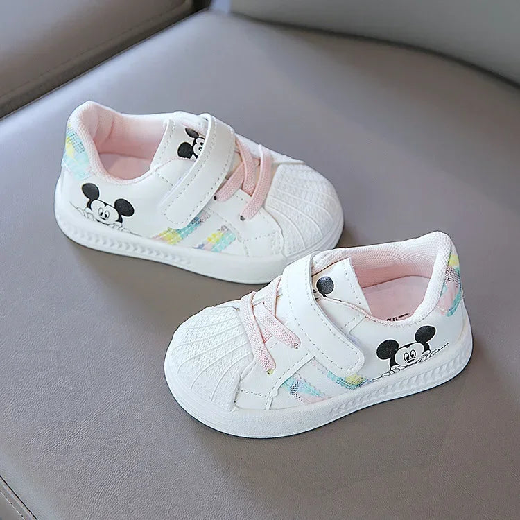 Children's White Shoes Spring and Autumn Kid's Sports Shoes Anti slip Lightweight Boys Board Shoes Soft Sole Baby Casual Shoes