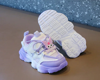2026 Girls Kuromi Autumn New Board Shoes Sanrio Sports Dad Shoes Children Cartoon Kawaii Comfortable Breathable Casual Shoes