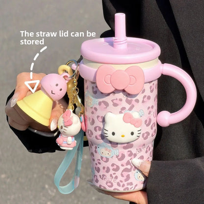 Hello Kitty Stainless Steel Water Bottle Vacuum Insulated Thermal Flask Keep Hot & Cold Kawaii Cartoon Portable for Women Girls