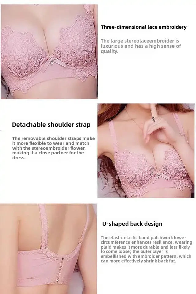 Fashion Sexy Push Up Bra Wire Free Bralette with Adjustable Strap & Inner Padding Seamless Lingerie for Daily/Date Night