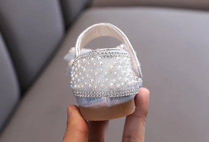 Summer Girls Flat Princess Sandals Fashion Sequins Bow Rhinestone Baby Shoes Kids Shoes For Party Wedding Party Sandals E618