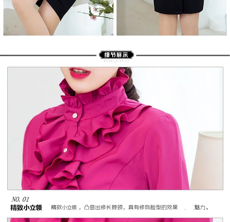 Women Blouse Lace Stand Collar Shirt Women Long Sleeve Autumn  Winter Top Shirt Blusas Ropa De Mujer