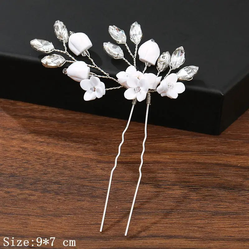 Hair Pins Hair Accessories For Women Wedding Accessories Hair Clips Jewelry Pearl Rhinestone Flower Hair Clip Pins Headpiece
