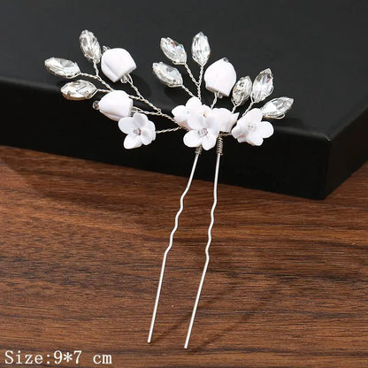 Hair Pins Hair Accessories For Women Wedding Accessories Hair Clips Jewelry Pearl Rhinestone Flower Hair Clip Pins Headpiece