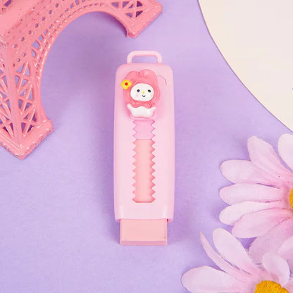 Cute Cartoon Push-pull Pencil Eraser Creative Retractable Pupil Writing Error Correction Erasers Students Stationery Supplies