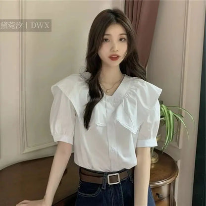 Short Sleeve Shirts Womens Sheer Ovesized Collared Buttondown Laides Slouchy Outfit Cross Wrap Workout Subcultural Cute Semi