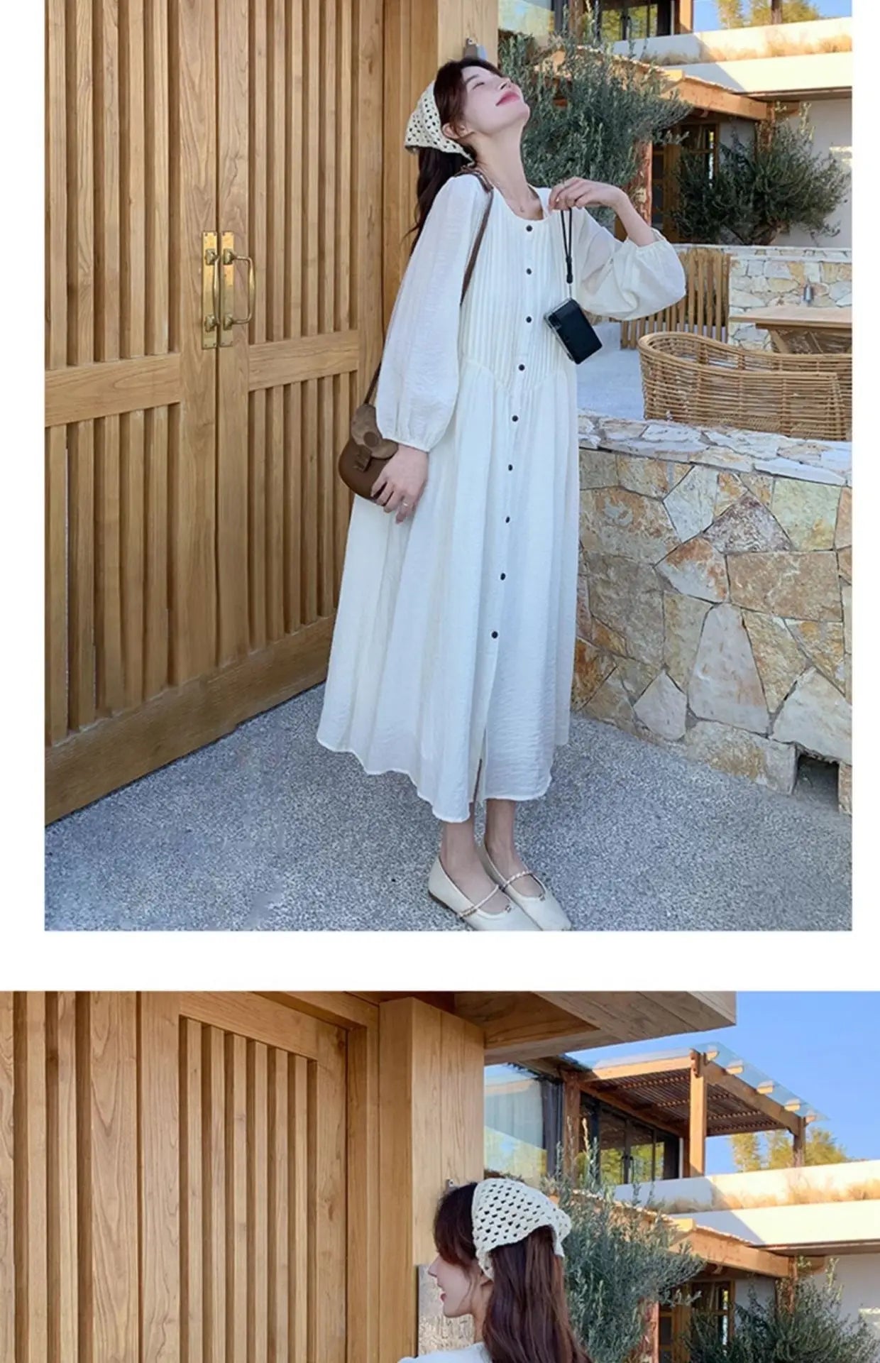 French White Dress for Women in Early Spring New Style Gentle Style Literary Retro Fairy Skirt