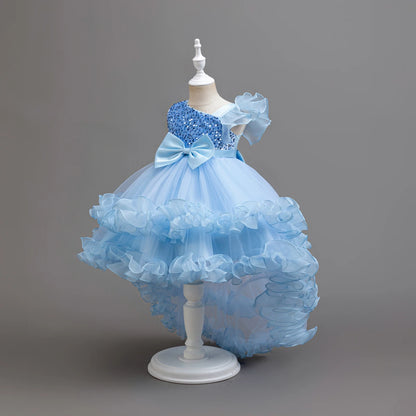 Flower Girl Party Dresses Wedding Birthday Trailing Princess Dress For Kids Graduation Pageant Bridesmaid Kids Costume