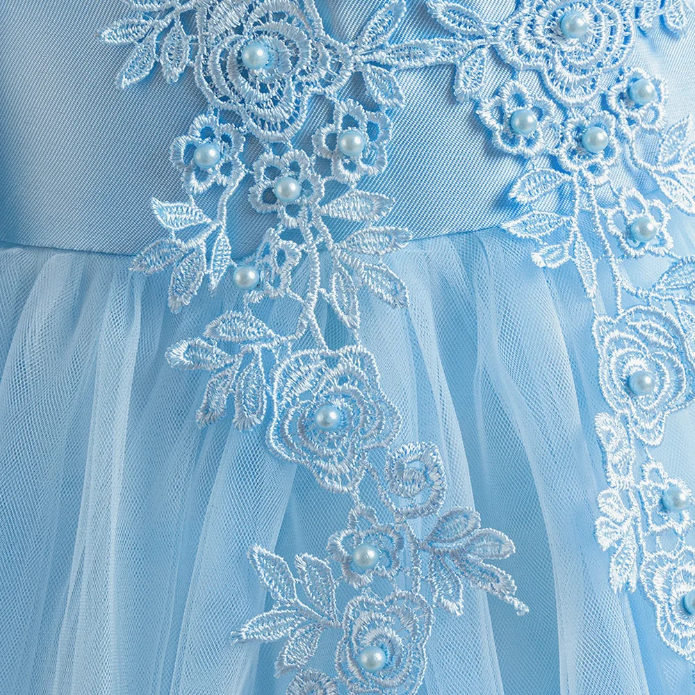 Fashion Bridesmaids Party Girls Dresses Elegant Flower Wedding Princess Dress for Girl Birthday Evening Prom Christmas Costumes