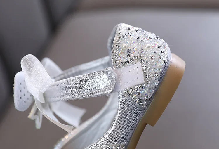 Rhinestone Sequins Girls Princess Shoes Children Party Dance Shoes Student Spring Autumn New Flats Kids Performance Shoes