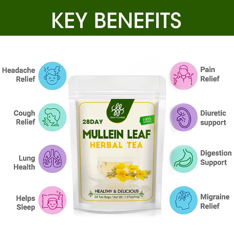 Mullein Leaf Extract Supplement- Herbal Respiratory Supplement - for Lung Cleanse,Support Better Respiratory & Immune Function