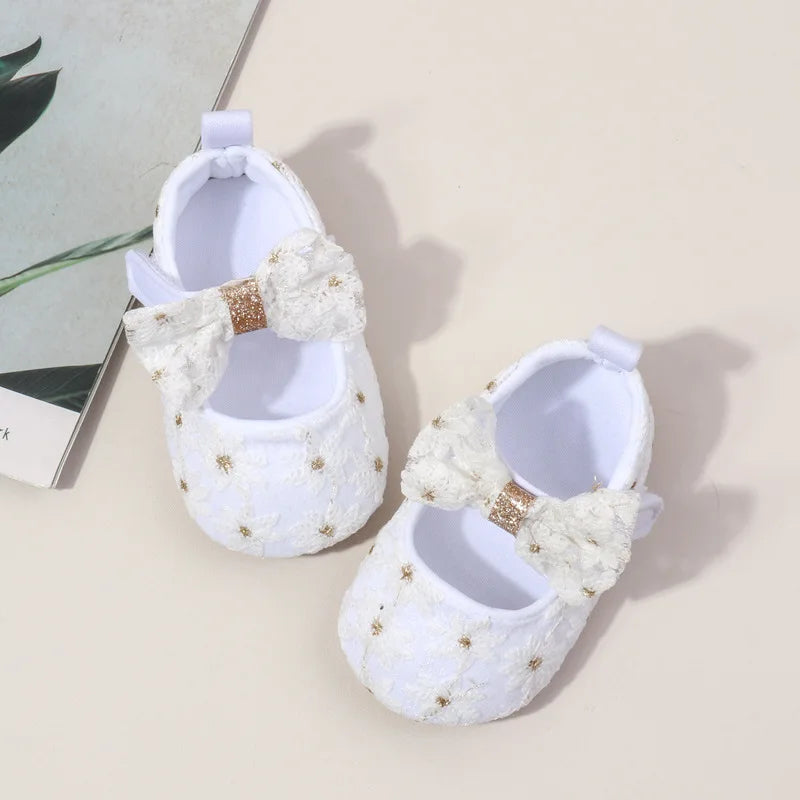Baby Girl Shoes Cute Sweet Mary Janes Flats Infant First Walkers Spring Autumn Toddler Little Girls Wedding Party Princess Shoes