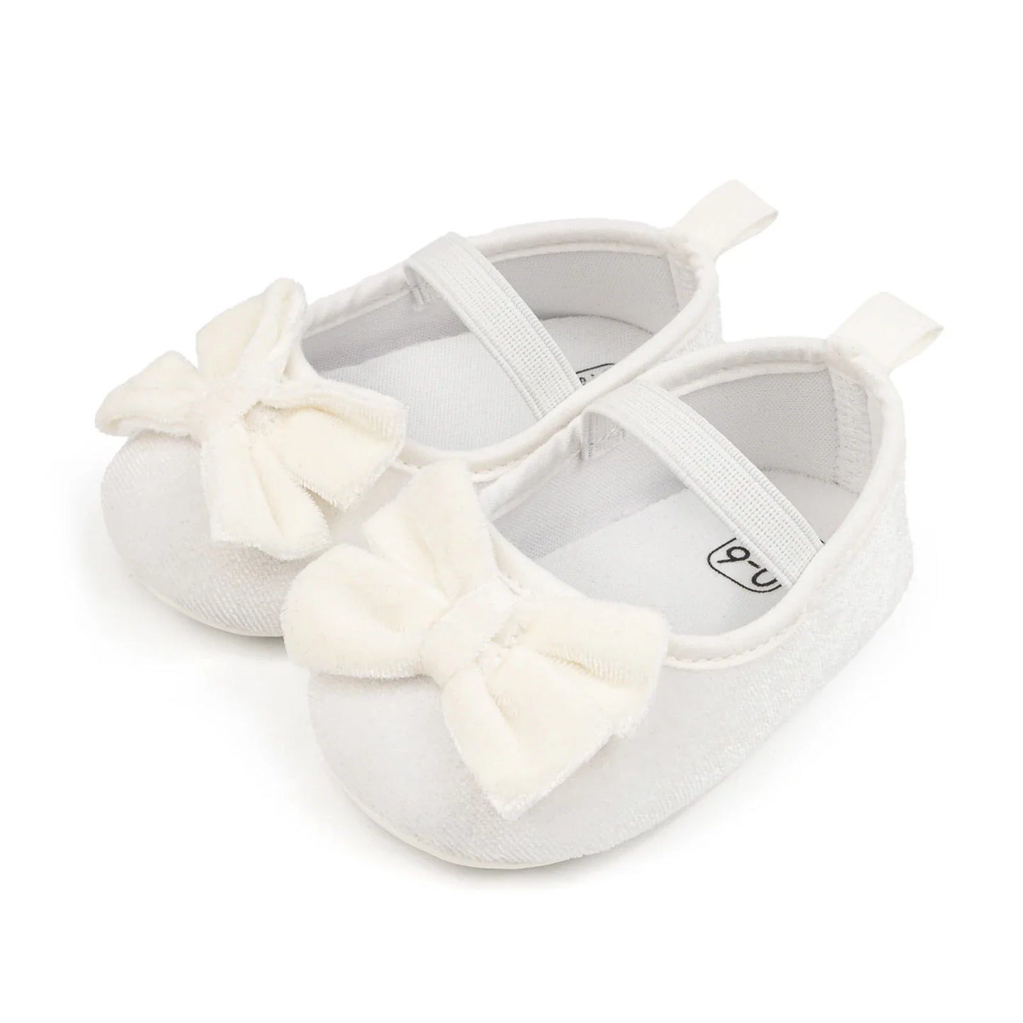 Newborn Baby Girls Mary Jane Flats Cute Bowknot Velvet Toddler Dress Shoes Lovely Princess Infant Crib Shoes for 0-18Months