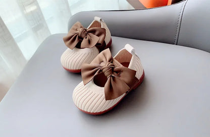 Hot﻿ Kawaii Casual Shoe Children S Shoes Autumn Girls Leather Shoes Bow Square Toe 1 Year Old Baby Soft Sole Walking