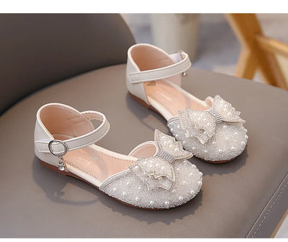 Girls Summer Sandals Soft Bottom Anti-Slip Butterfly Knot Princess Shoes Children's Footwear Comfortable Lightweight Slippers
