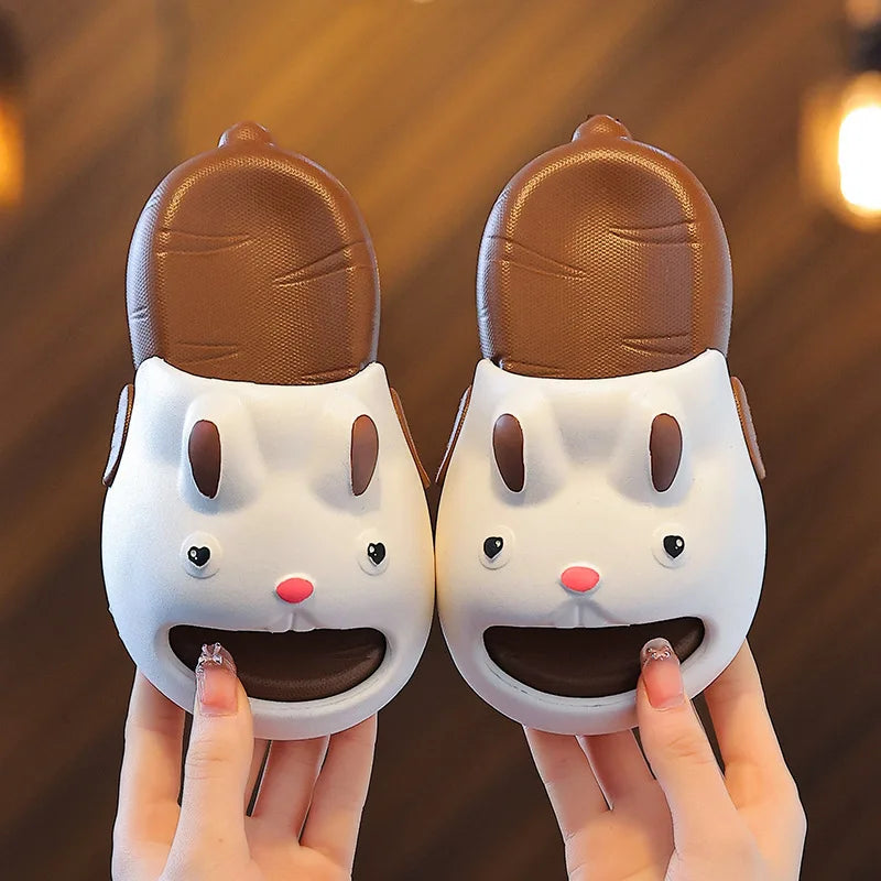 Cartoon Rabbit Children Slippers Cute EVA Waterproof Boys Girls Slippers Soft Sole Non Slip Kids Beach Shoes