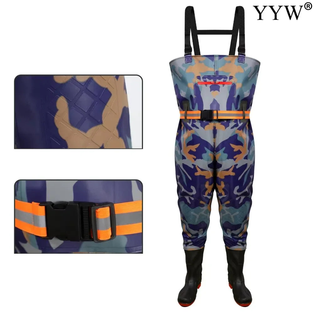 Fishing Wader Pants Overalls With Boots Set Adult Men Women Chest-Lenght Hunting Rice Transplanting Waterproof Trousers Suit
