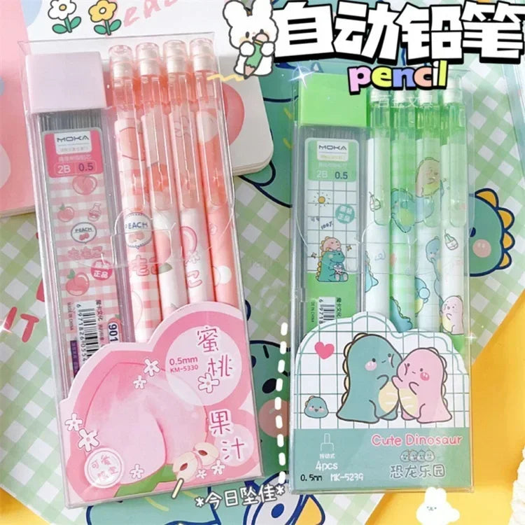 Kawaii Mechanical Pencil set 0.5/0.7mm 2B Refill Cute Cartoon Automatic Pencils School Office Supplies Child Gift Statione